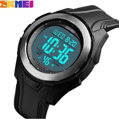 Sports Watch Men Multifunction Digital Watch 50M Waterproof Alarm Clock Man Stainless Steel Case LED Watches relogio SKMEI 2019
