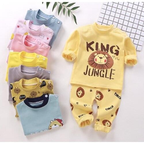 Children Cotton Underwear Sets a 0-8 Years chun qiu zhuang BOYS Girls Baby Thermal Underwear Infants Pajamas Suit