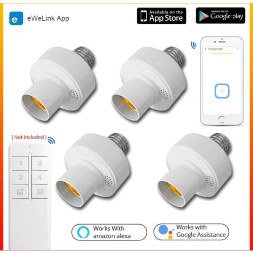 E27 Wireless Smart Light Bulb Adapter Lamp Holder Base ON/Off Switch Socket Holder EWeLink APP Control Socket Adapter