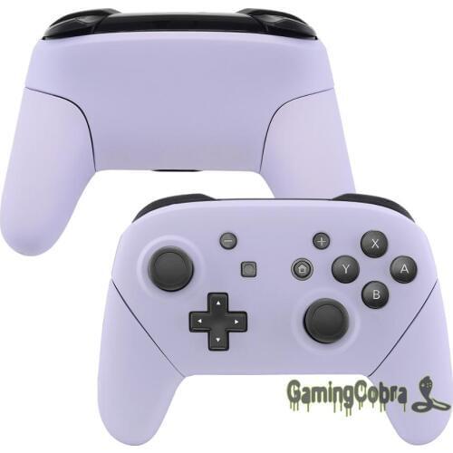 Light Violet Soft Touch Faceplate Backplate + Handles DIY Full Set Replacement for NS Switch Pro Controller