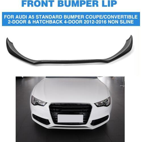 FRP Black Front Bumper Lip Spoiler Splitters for Audi A5 Standard Bumper Coupe Sedan Hatchback 2012 - 2016 Non Sline