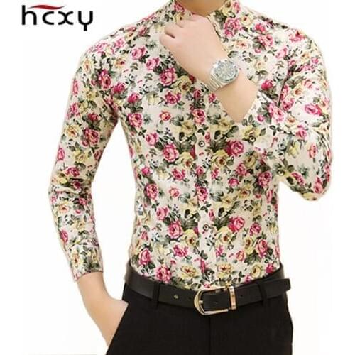 HCXY Mens Silk Shirts