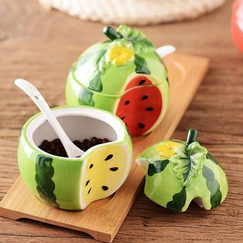 Fruit Ceramic Seasoning Pot Kitchen Supplies Household Seasoning Box Set Seasoning Bottle