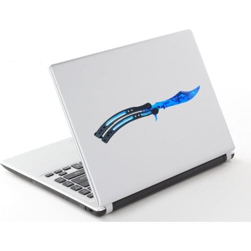 Personality Decals for CSGO Sapphire Butterfly Knife Car Stickers DIY Sticker Anime Waterproof Camper JDM Decor,13CM*7CM