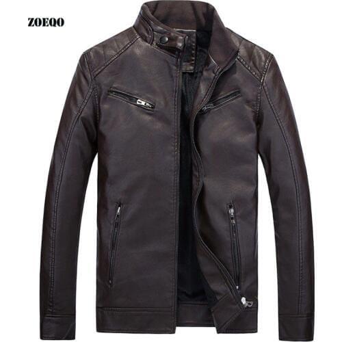 ZOEQO HOT Selling Fashion PU Leather Jacket Men HIGH Quality Casual Slim Mens Jacket Coat Motorcycle Leather Jackets Men
