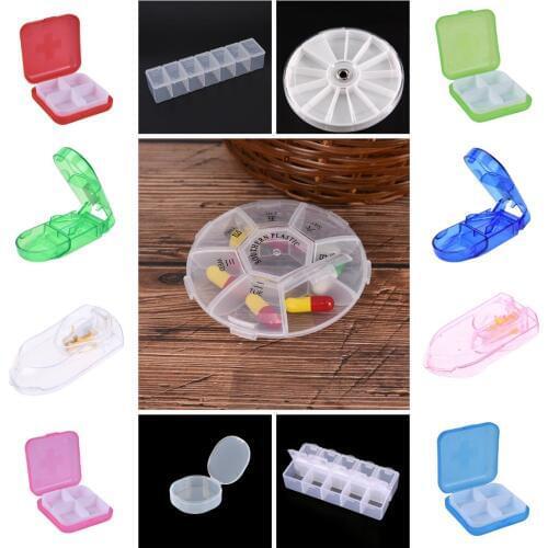 1PCS Mini Tablet Pill Medicine Box Holder Storage Organizer Container Case Pill Box Splitters Travel Pill Box