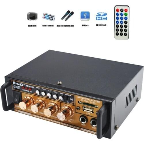 Sunbuck Mini 12v 220v 2.0 channel 50W power amplifier Home car computer professional Audio AV amplifier