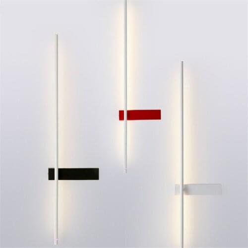 Minimalist Nordic rotating long wall lamps bedroom bedside living room corridor designer line LED decorative wall sconces lights