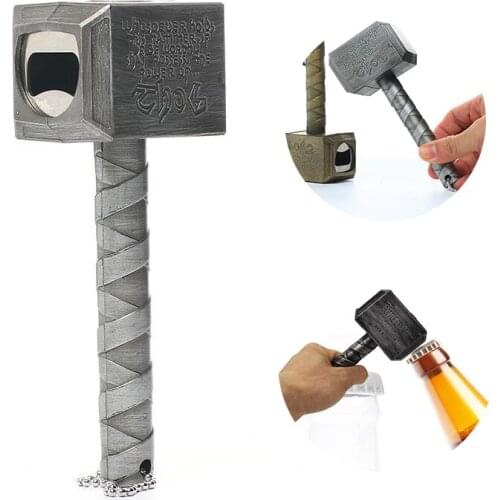 Multifunction Silver Openers Hammer Of Thor Shaped Beer Bottle Opener With Long Handle Bottler Opener Beer Kitchen Accessories