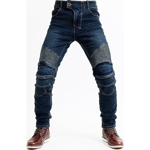 Mens Motorcycle Jeans With Kneepads Motorbike Racing Anti Drop Trousers Riding Motocross Protective For Men