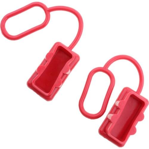 Set of 2 Red Dust Cover End for Plug 175 AMP Connector High Quality