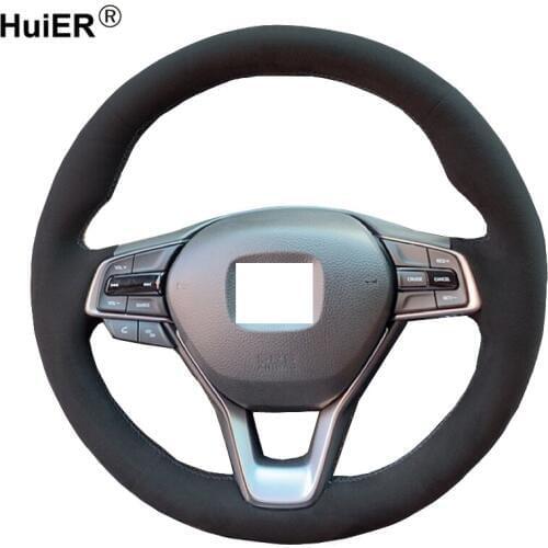 Hand Sewing Car Steering Wheel Cover Suede Wrap Braid on the Steering wheel For Honda Accord 10 2018 2019 2020 Insight 2019 2020