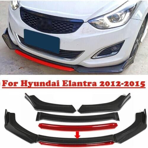 Front Bumper Spoiler Protector Plate Lip Body Kit Carbon Surface Chin Shovel Contrast Color Design For Hyundai Elantra 20