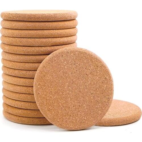16 Pcs Cork Coasters for Drink,Absorbent Coaster Set,Resistant Reusable Saucers for Drink,Cork Coaster for DIY Craft