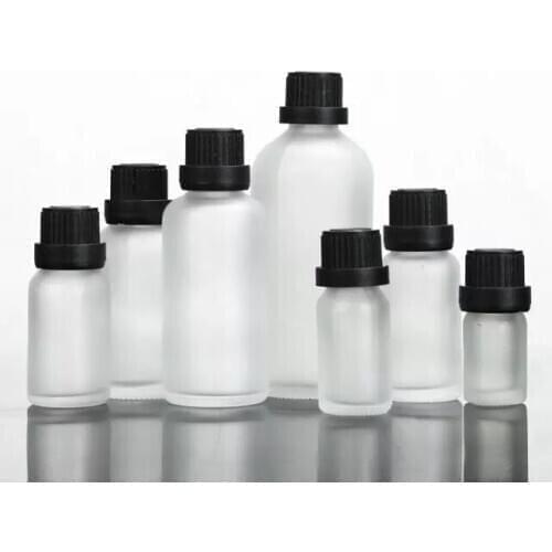 10pcs 5-100ml Empty Tubes Frosted Glass Aromatherapy Liquid for essential massage oil Pipette Refillable Bottles W/B Cap Choose