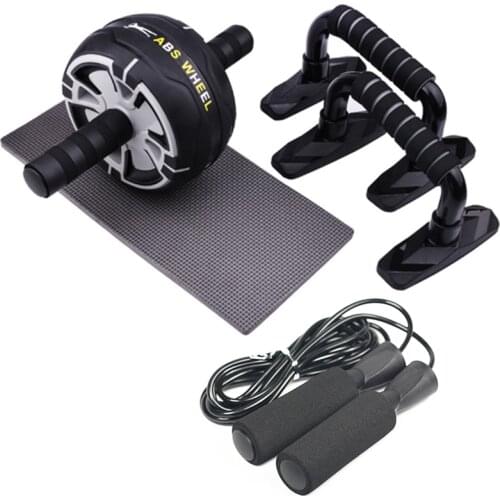 AB Roller Power Wheels Machine Push up Stand Bar Jump Rope Home Gym and Exercise Workout Equipment Abdominal Muscle Trainer