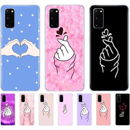 Silicon phone cover case for samsung galaxy S20 PLUS Ultra S10 lite cover for samsung note 10 plus lite heart drawing