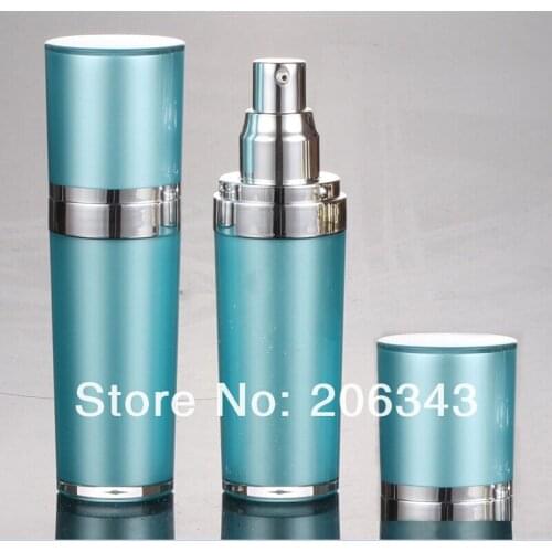 30ml blue Acrylic cone-shape press pump lotion ,emusion bottle with silver pump ,press pump bottle ,Cosmetic bottle