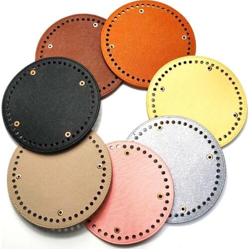 15cm Round Bottom DIY Shoulder Crossbody Bags Accessories Round Leather Bottom With Holes Rivet For Knitting Bag Handbag