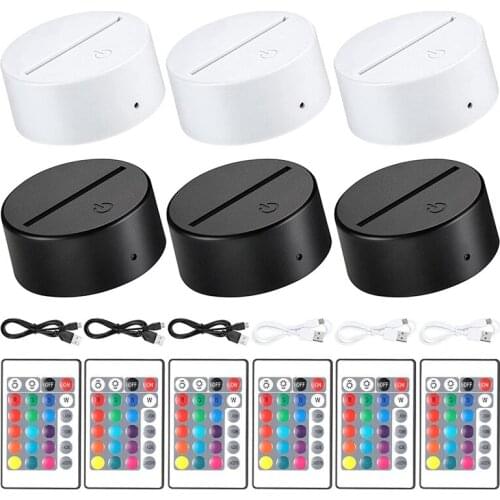 3D Night LED Light Lamp Base 16 Colors LED Light Display Base With Remote Control And USB Cable,For Restaurant Room Shop