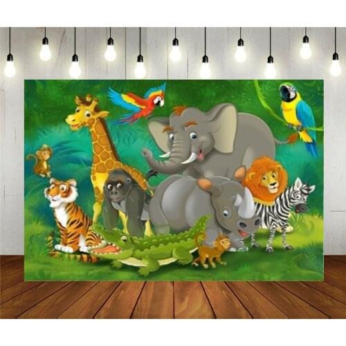 Photo Studio Props Photography Backdrop Cartoon Tropic Or Safari Vinyl Background Kids Birthday Party Decoration