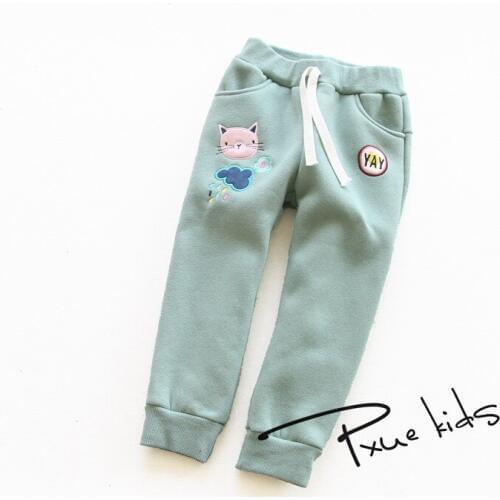 High quality Winter New Thick Children Boys girls harems pants warm Kids Trousers kids Cartoon Plus velvet Children Pants 2-7Y