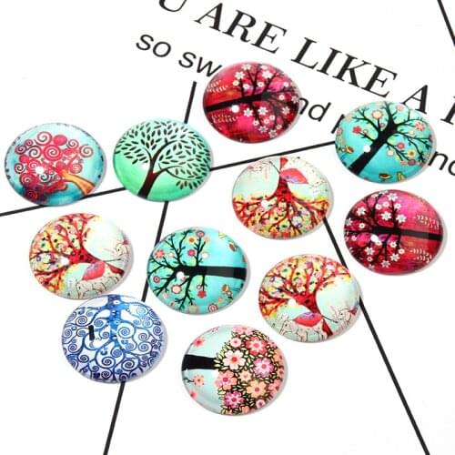 Xinyao 10mm 12mm 14mm 18mm 20mm 25mm Round Life Tree Tray Base Cabochons for DIY Jewelry Making