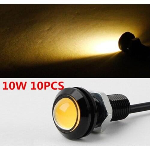 10pcs Eagle Eye Light 12V Amber Backup Car LED Tail/Head 18mm Auto COB