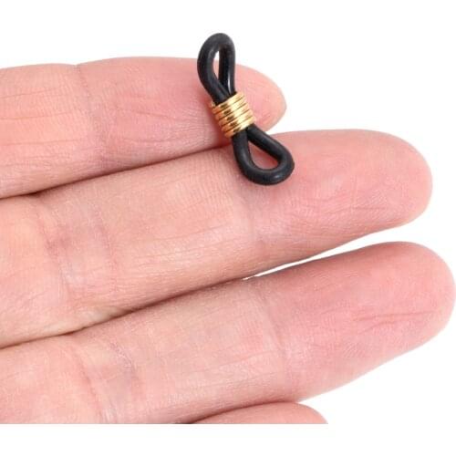 20pcs Stainle Steel Spring Ring Rubber Ends Clasps Eyeglasses Connectors for Chain Necklace