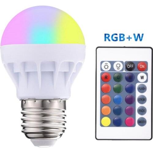 3W Smart Led Bulb Lamp IR Remote Control Light Bulb 16 Colors Changing Light RGBW 85-265V Smart Lamp For Hom Led Lamp Spotlight