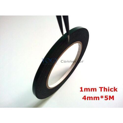 4mm*5M, (1mm thick) Mobilephone Repair Black Dust Proof Sponge Foam Tape Double Sided Adhesive, Auto Gasket Phone PCB Sealing
