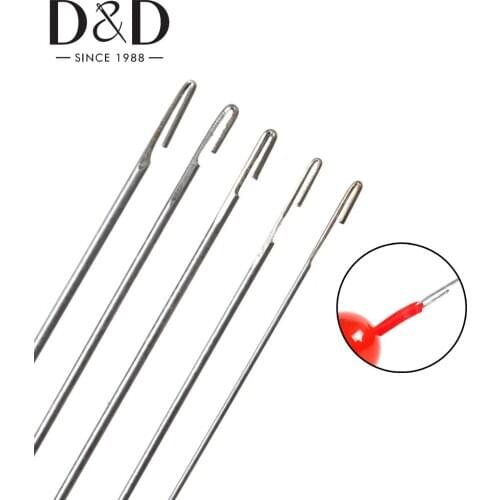 5Pcs/Lot Long Stainless Steel Opened Beading Needles Crochet For DIY Jewellry Making Tools Beading Pins