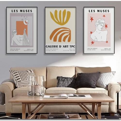Matisse Abstract Artwork Canvas Painting Les Muses Greek Statue Art Prints Mid Century Modern Posters for Living Room Home Decor