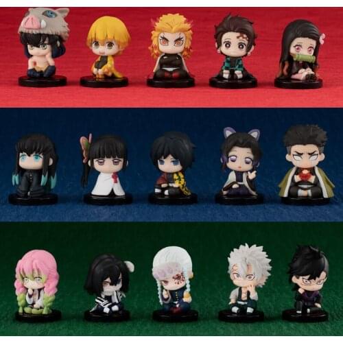 Bandai Gashapon Sitting Demon Slayer Tanjirou Zenitsu Inosuke Anime Toy Decoration