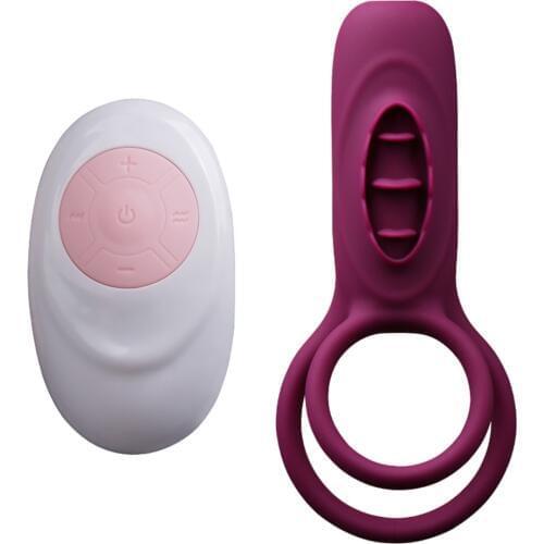 Wireless Remote Vibration Penis Ring Rechargeable Male Masturbate Delay Cock Ring Double Ring Stimulator Adult Men Sex Toy