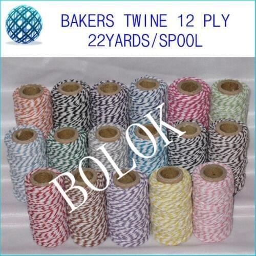 Cotton bakers twine (22yard/spool) 800pcs/lot double color cotton twine used in gift packing 37 kind color by free shipping