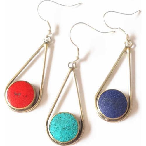 E116 Nepal Indian Vintage drop Earring Tibetan Ethnic handmade Jewelry Multi Colors