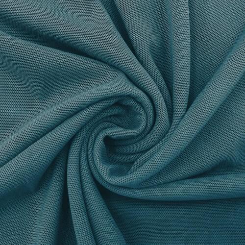 Dark Teal elastic force Mesh fabric Nylon Spandex 4 way stretch for stage costumes party dress garment