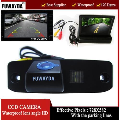 FUWAYDA CCD Car Rear View Camera for Hyundai Tucson Accent Elantra Terracan Veracruz Sonata 4.3 Inch foldable LCD TFT Monitor