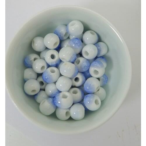 8# 100pcs Jingdezhen Ceramic Beads Not Wooden DIY Porcelain Bead For Jewelry Making 8mm Beads #A412B