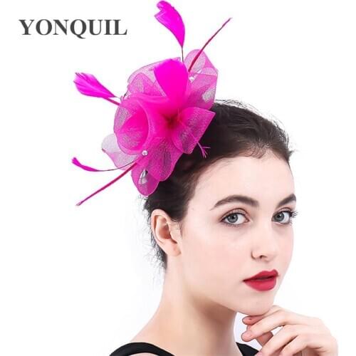 Classic Women Party Headwear Bride Flower Fascinator Accessories Cocktail Race Hair Pin Headdress Holiday Festival Hair Pin Hat