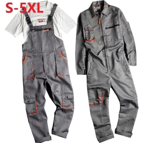 Vintage Harajuka Mens Long Sleeves Cargo Overalls Zipper Fly Pockets Rompers Mens Jumpsuit Fashion Loose Casual Plus Size S-5XL