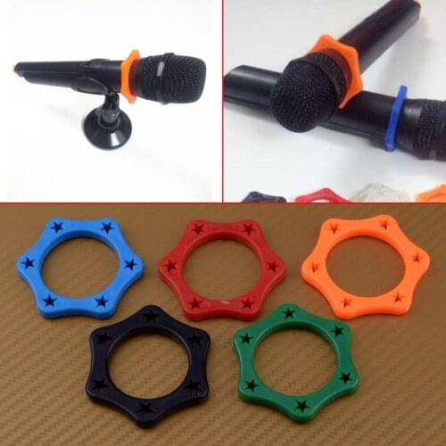 LETAOSK 5pcs Colorful Plastic Mic Microphone Roller Ring Rolling Wireless Holder Handheld Protection Anti Slip