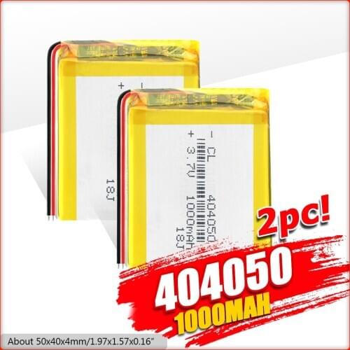 GPS navigator battery 3.7V 404050 1000MAH Polymer Lithium batteries Rechargeable Li-ion Cell For MP3 MP4 MP5 Electric Toy Laptop