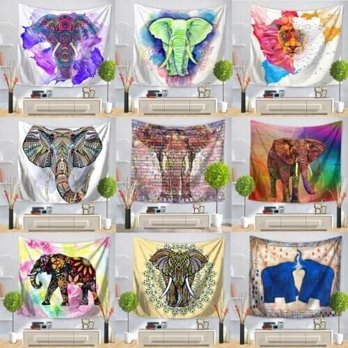 Elephant Wall Hanging Tapestry Bohemian Macrame Decorative Mandala Wall Blanket Cloth Home Decor Curtains Yoga Mat