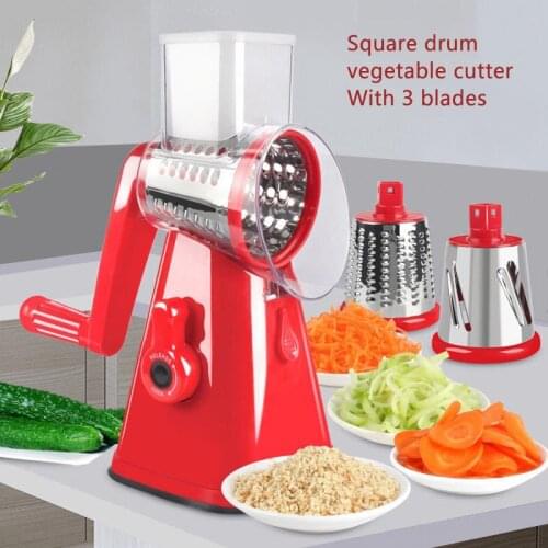 The Latest Manual Vegetable Cutter Three In One Potato Cheese Kitchen Tool Multifunctional Round Slicer Rotating Grater kitchen
