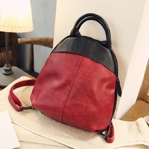 Women 2021 novelty black red brown color black fashion design backpack for female unique daypack causal bag