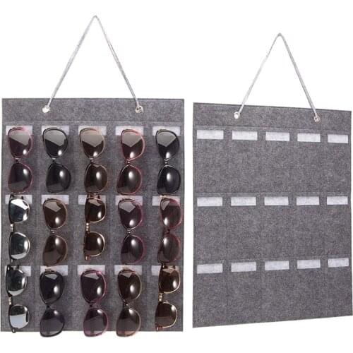 Sunglasses Hanging Bag Sunglasses Organizer Storage Wall Pocket Display Hanging on Wall Door Hanging Storage Home 15 Slots