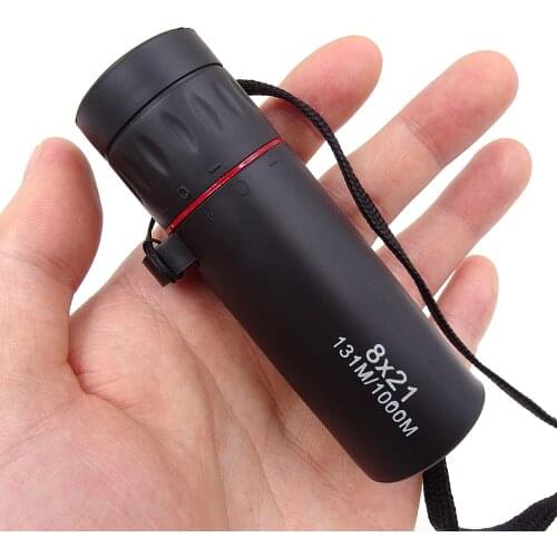 Portable Monoculars 8x21 Telescope Day Vision Watch HD Mini Camping Hunting Sports Handy Scope Compact Black High Quality