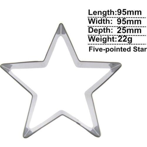 Five-pointed Star Cookie Cutters Cooking Tool Fondant Gun Mold Cake Decorating Clay Resin Sugar Candy Cookie Printing Knife Die